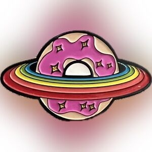 🍄Rainbow Donut Galaxy Enamel Pin Hat Lapel Rubber Backing Jewelry Accessory